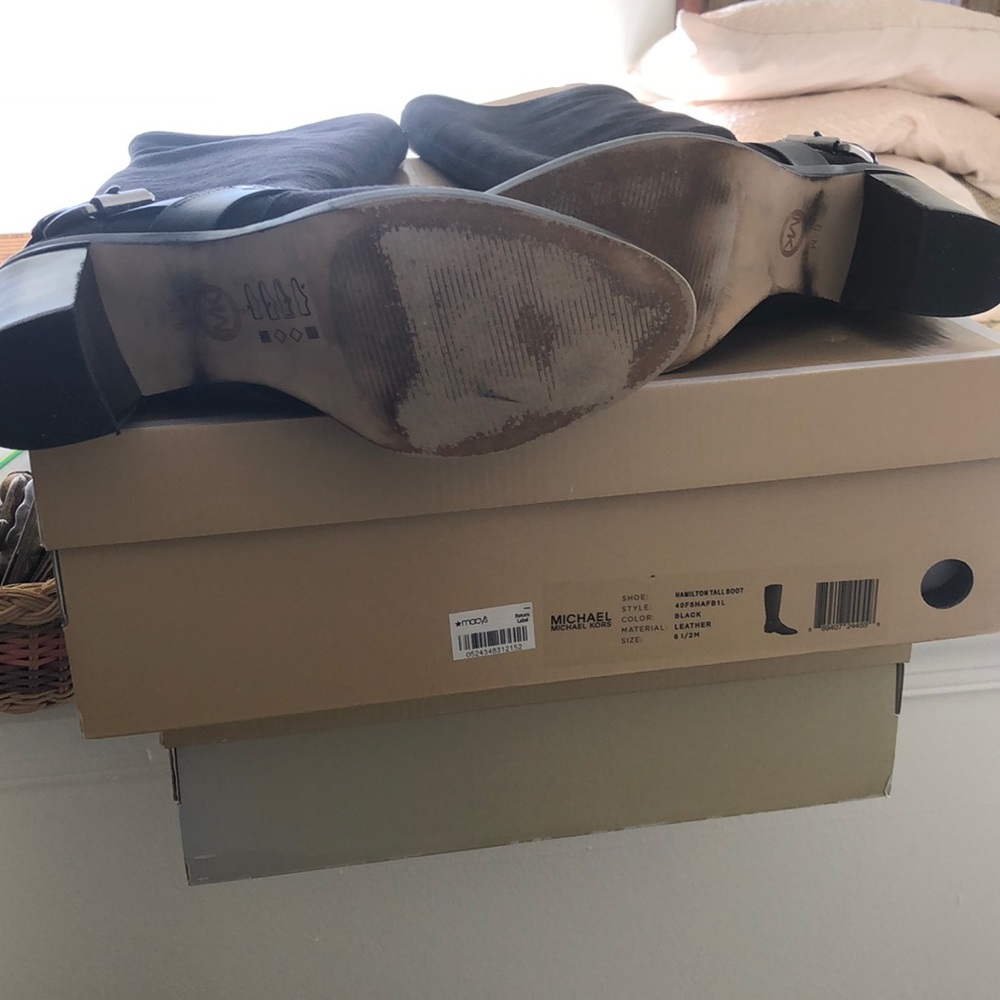 Michael Kors black Brody Suede Boots with box. - Picture 6 of 11